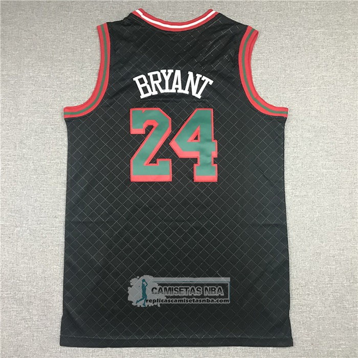 Camiseta Los Angeles Lakers Kobe Bryant NO 24 Mitchell & Ness 2007-08 Negro